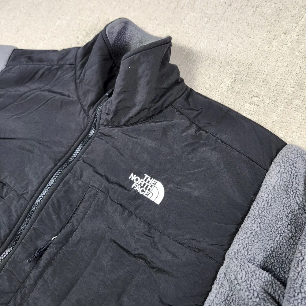 The North Face Denali Jacket Men Medium Polortec Heavy Fleece Gray Black